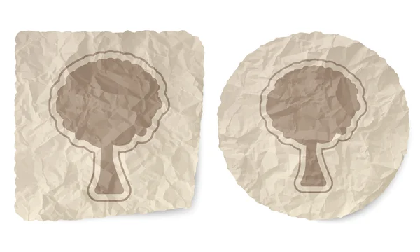 Смятый лист бумаги и символ дерева — стоковый вектор