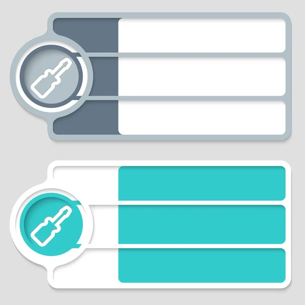 Scatole colorate per il tuo testo e cacciavite — Vettoriale Stock