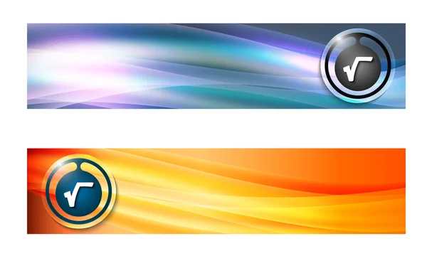 Conjunto de dois banners com símbolo de ondas e radix — Vetor de Stock