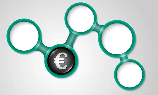 Molduras circulares abstratas para o seu texto e símbolo do euro — Vetor de Stock