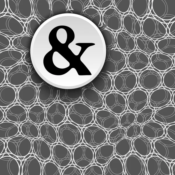 Fondo blanco y negro con patrón y símbolo de ampersand — Archivo Imágenes Vectoriales