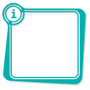 Yeşil metin kutusu bilgi sembolü ile metin için