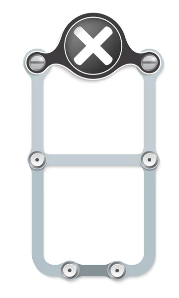 Vector verticale frame met schroeven en vermenigvuldiging symbool — Stockvector