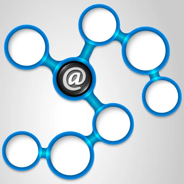 Μπλε διάνυσμα πλαίσια για σύμβολο σας κείμενο και το email — Διανυσματικό Αρχείο