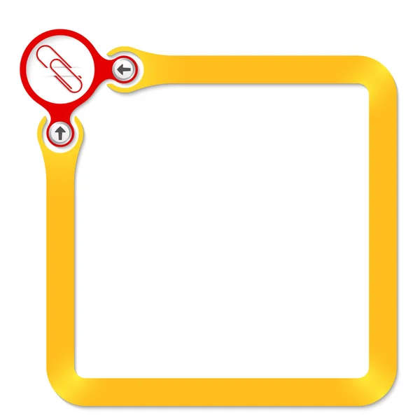 Žlutý rámeček pro text a sponky — Stockový vektor