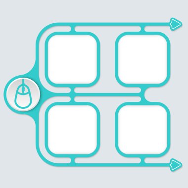 Metninizi ve fare simgesi için soyut bağlı çerçeveler