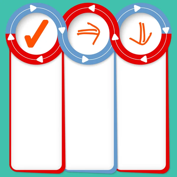 Tres marcos conectados para su texto y casilla de verificación — Vector de stock