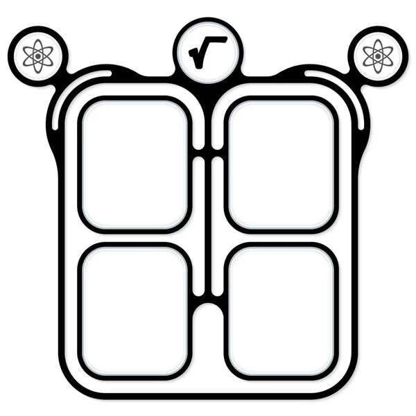 Cornici astratte collegate per il testo e un simbolo radix — Vettoriale Stock