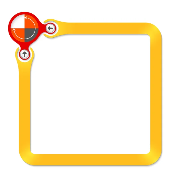 Cadre jaune pour votre texte et flèches — Image vectorielle