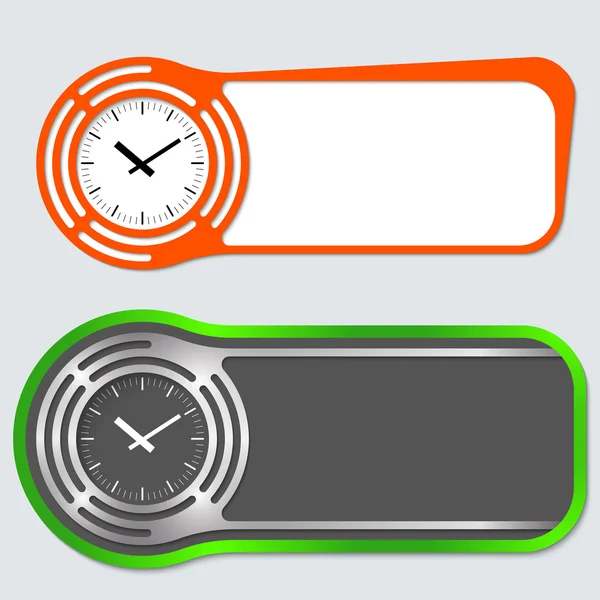 Set van twee abstracte knoppen voor uw tekst en horloges — Stockvector
