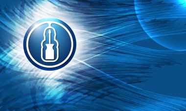 Vektör mavi arka plan ve tornavida