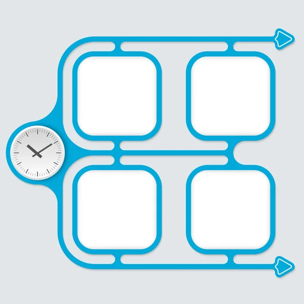 Abstracte gekoppelde frames voor uw tekst en een horloges — Stockvector