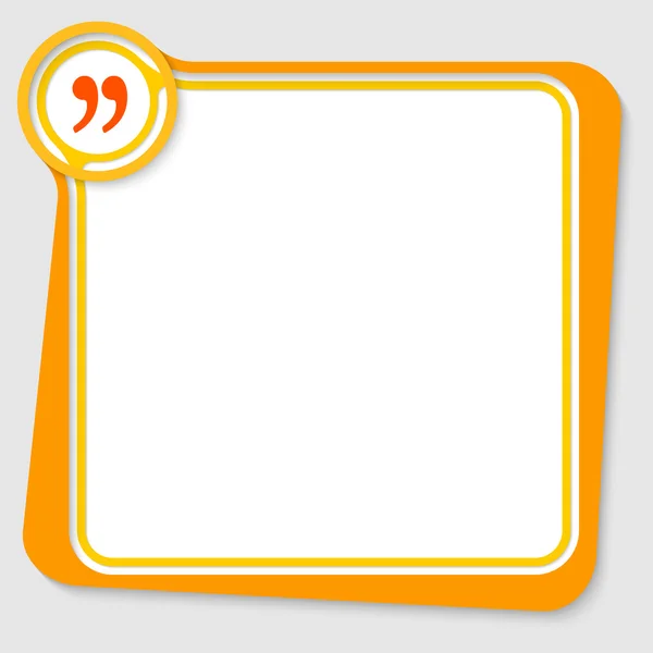 Gelbes Textfeld für Ihren Text mit Anführungszeichen — Stockvektor