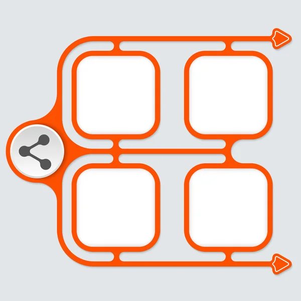 Abstracte gekoppelde frames voor uw tekst en een pictogram aandeel — Stockvector