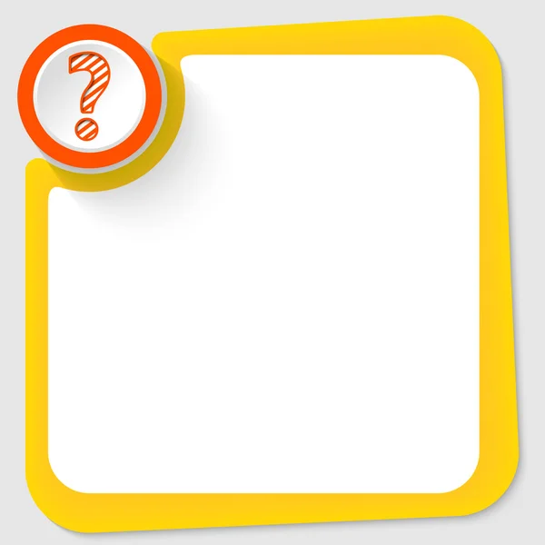 Red circle and question mark and yellow frame for your text — Stock Vector