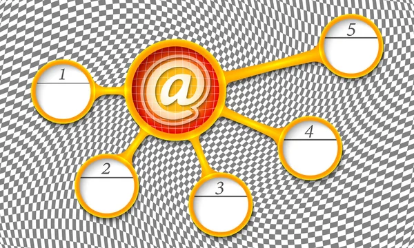 Vektör dairesel metin kutuları için metin ve e-posta simgesini