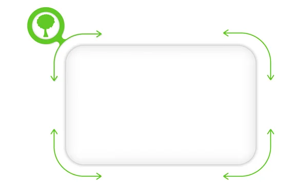 Vector caja verde para llenar el texto y el símbolo del árbol — Archivo Imágenes Vectoriales