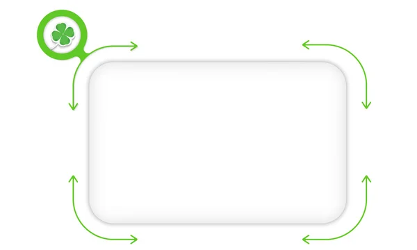 Vector caja verde para llenar su texto y trébol — Archivo Imágenes Vectoriales