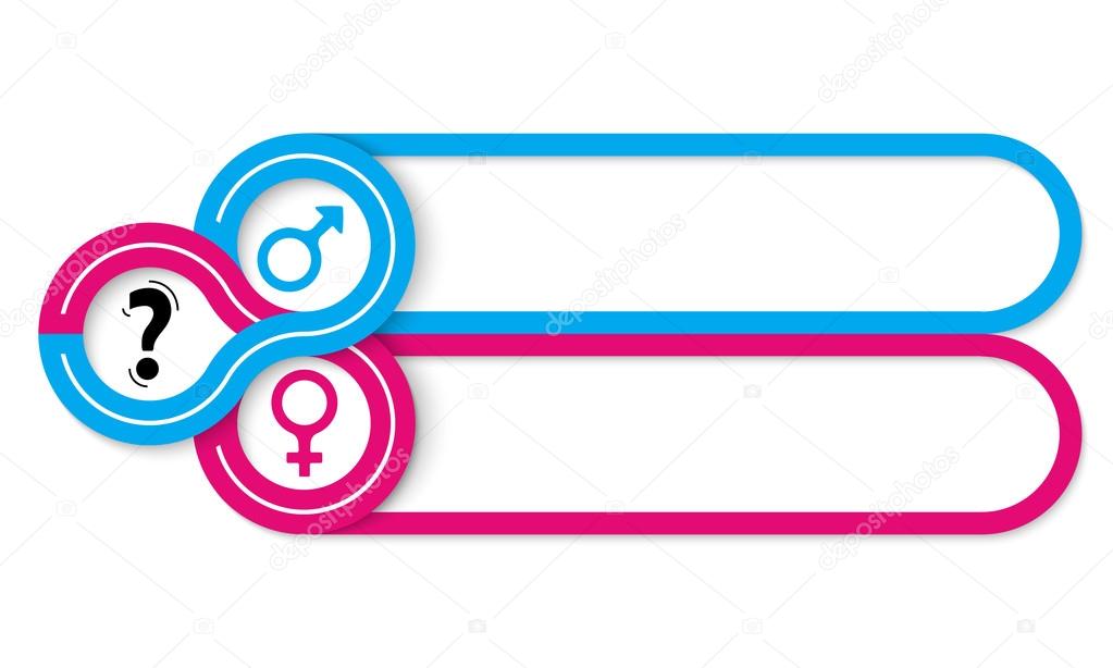 Two frames for your text and symbol of woman and man