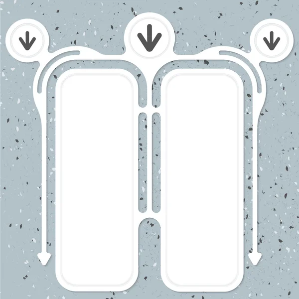 Két összekapcsolt keretek a szöveg és a nyilak — Stock Vector