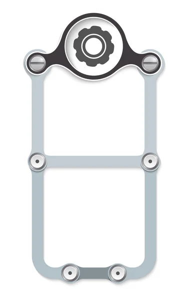 Vector marco vertical con tornillos y rueda dentada — Vector de stock