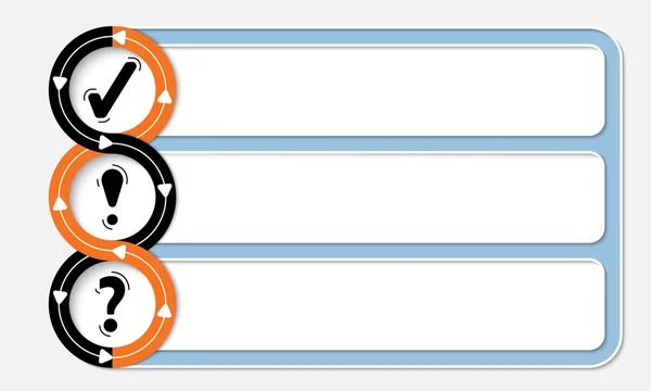 Drie gekoppelde frames voor uw tekst en symbolen — Stockvector