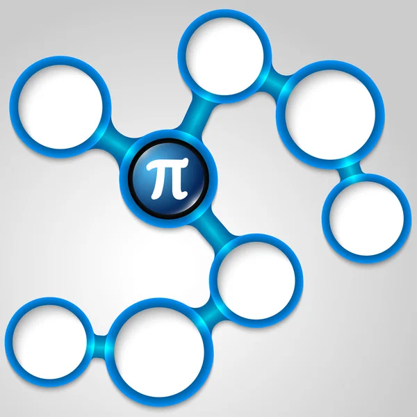 Marcos azules vectoriales para su texto y símbolo pi — Vector de stock