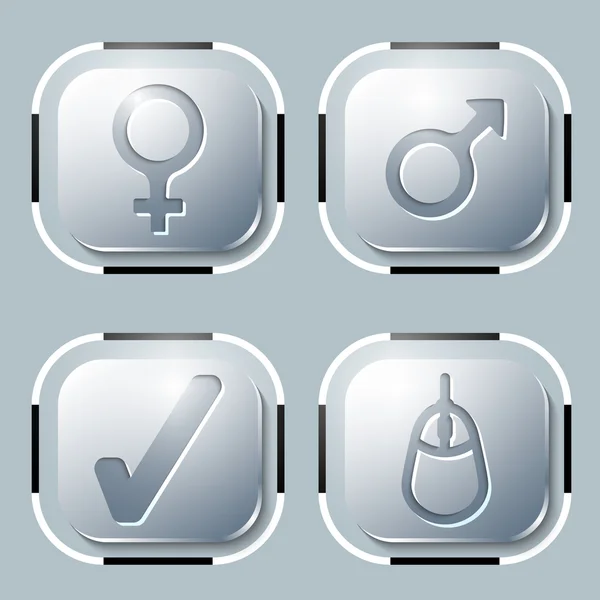 Set van vier pictogram en verschillende symbolen — Stockvector