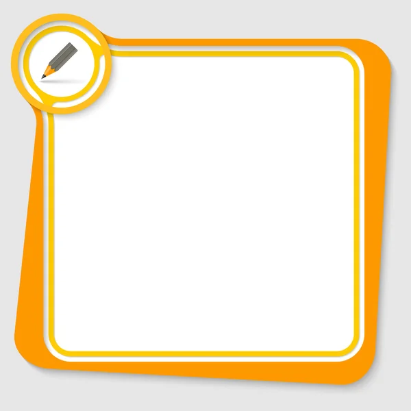 Cuadro de texto amarillo para su texto con lápiz — Archivo Imágenes Vectoriales