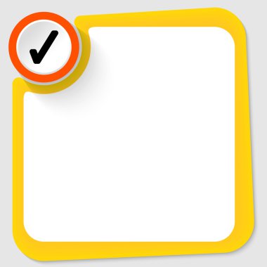 Onay kutusunu ve metniniz için sarı çerçeve ile kırmızı daire