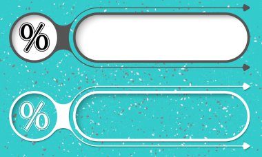 İki düğme okları ve yüzde sembolü ile soyut