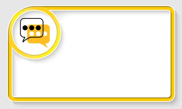 Bingkai teks kuning dan kotak lingkaran putih dengan gelembung ucapan - Stok Vektor