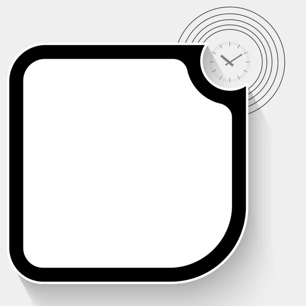 黒のテキスト ボックス テキストおよび時計のシンボル — ストックベクタ