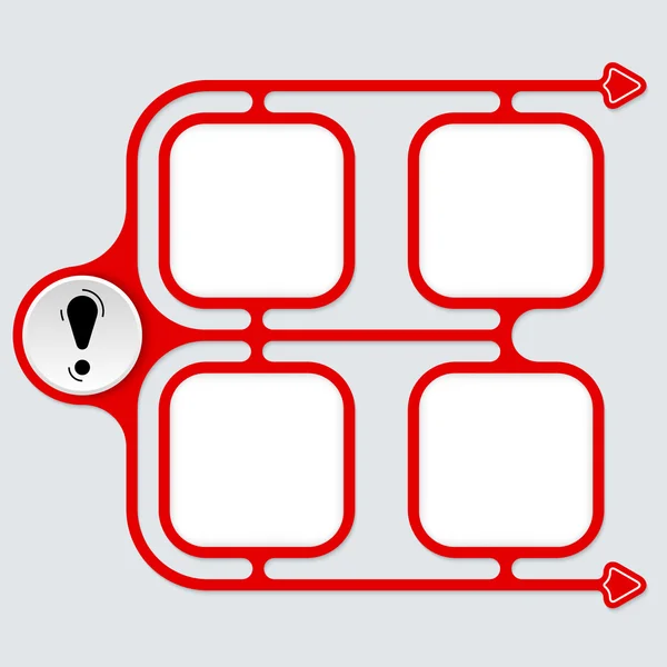 Cornici astratte collegate per il testo e un punto esclamativo — Vettoriale Stock