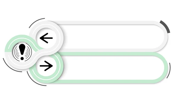 Due fotogrammi per il testo e il punto esclamativo — Vettoriale Stock