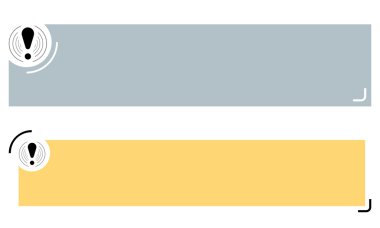 Metniniz ve ünlem işareti için basit Banner