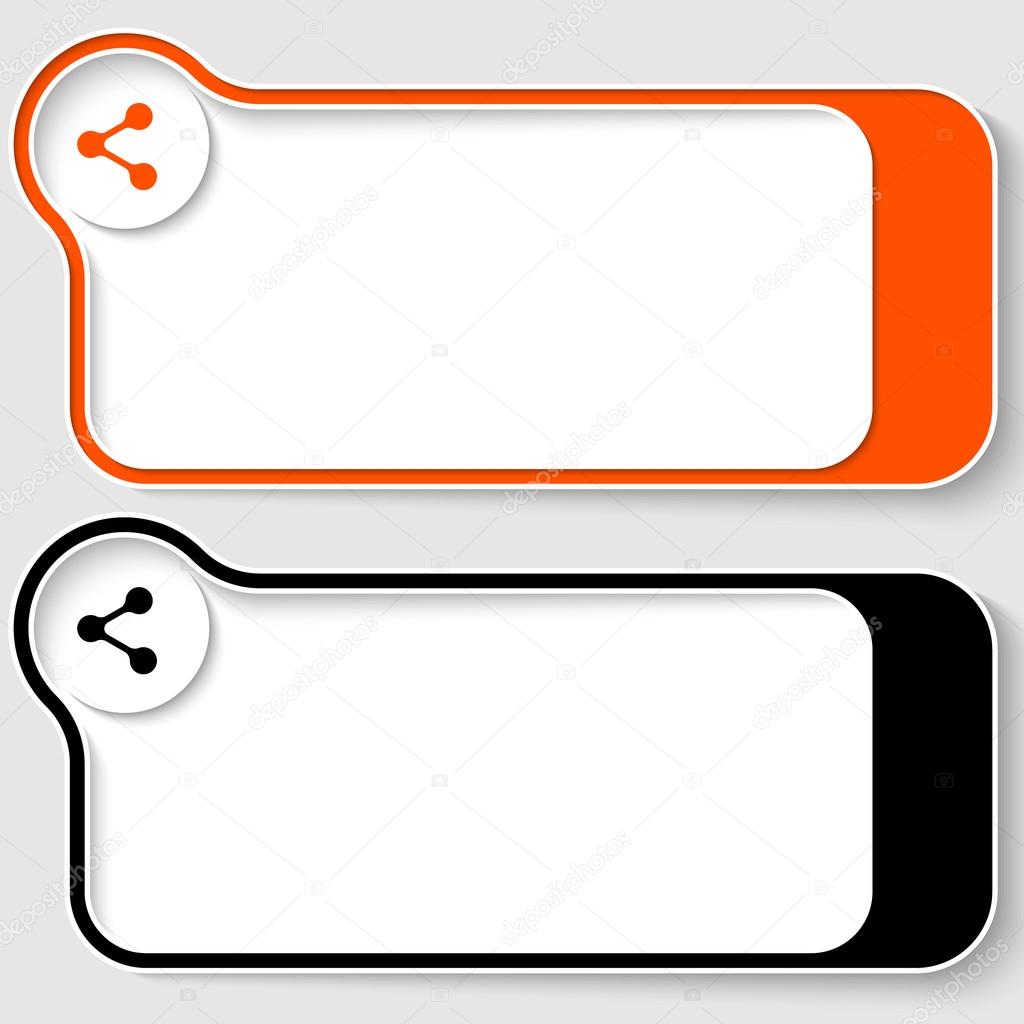 Vector text boxes for your text with share icon