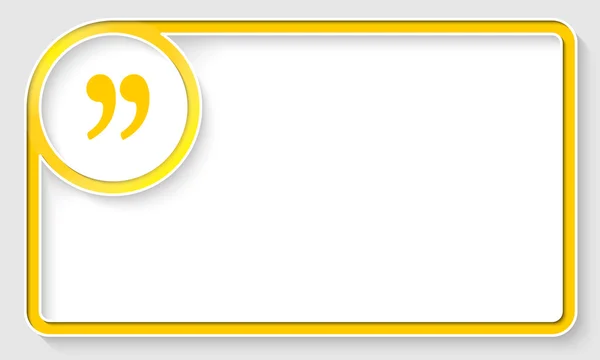 Marco de texto amarillo y caja de círculo blanco con signo de interrogación — Vector de stock