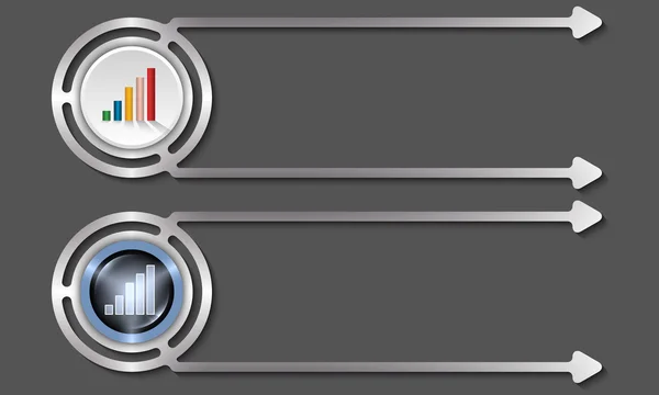 Scatole astratte in argento per il tuo testo e diagramma — Vettoriale Stock