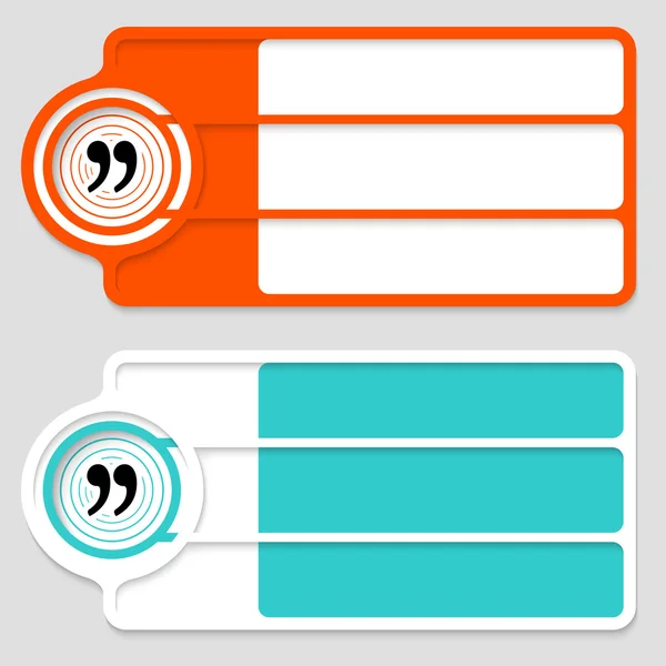 Boîtes colorées pour votre texte et guillemets — Image vectorielle