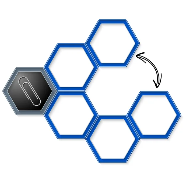 Vector hexagoner för din text och Gem — Stock vektor