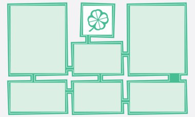 Metin ve yonca yaprağı yeşil Soyut metin kutularını