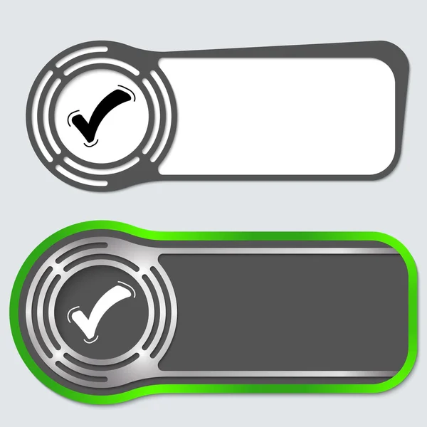 Set dari dua tombol abstrak untuk teks dan kotak cek - Stok Vektor