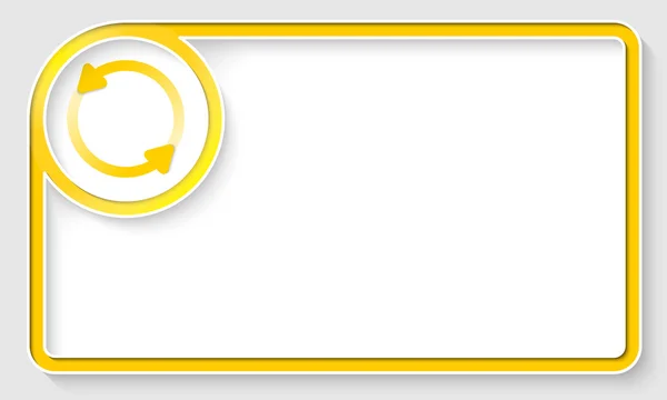Moldura de texto amarelo e caixa de círculo branco com setas — Vetor de Stock