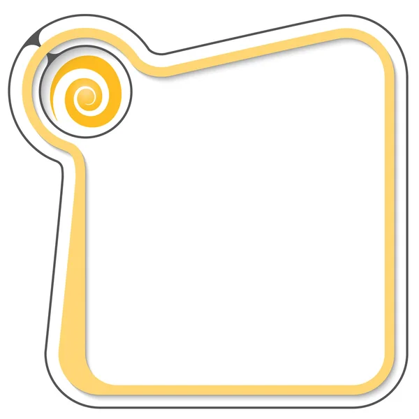 Gele frame voor uw tekst en de spiraal — Stockvector