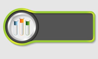 Beyaz metin ve test tüpleri için düğmesi