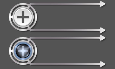 Gümüş, metniniz için soyut kutuları ve artı simgesi