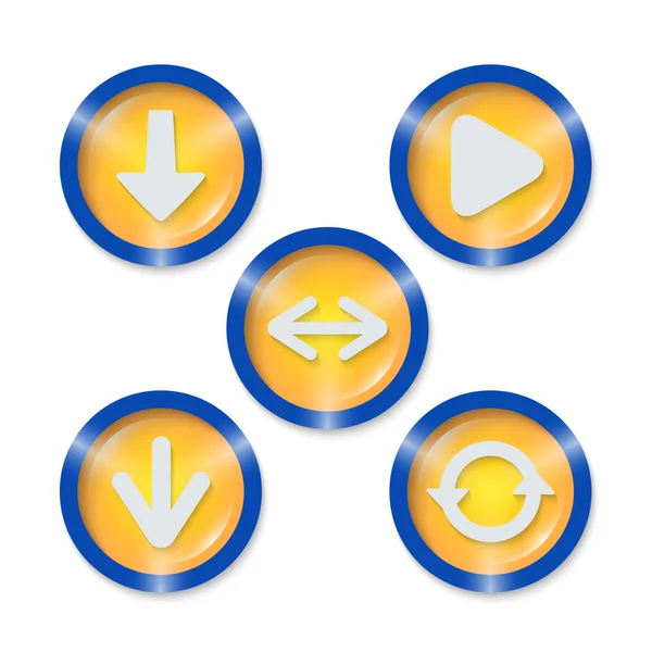 Set of five icons with different arrows — Stock Vector