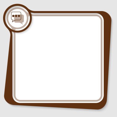 Kahverengi metin kutusu için konuşma balonları ile metin