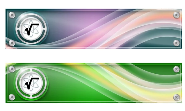 Conjunto de dois banners com símbolo colorido arco-íris e radix — Vetor de Stock